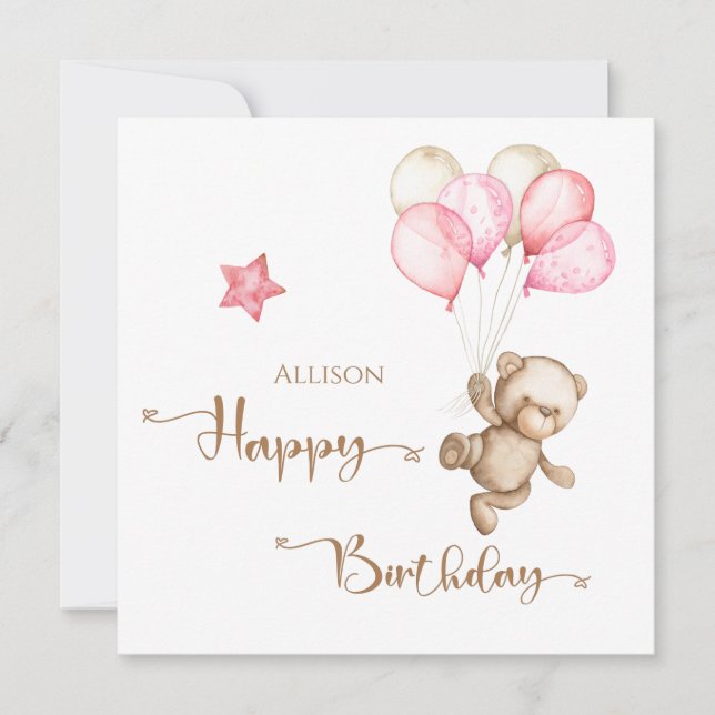 Carte Joyeux Ballons d'anniversaire (Devant)