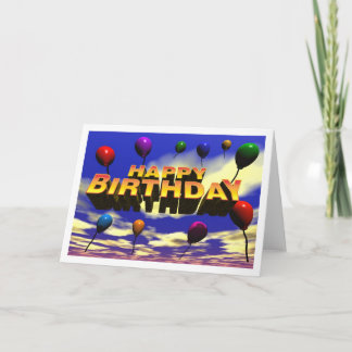 Carte Joyeux Ballons d'anniversaire