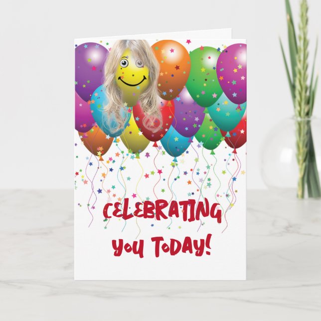 Carte Joyeux Ballons D'Anniversaire Et Confetti (Devant)