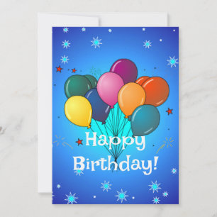 Carte Joyeux Ballons de fête d'anniversaire
