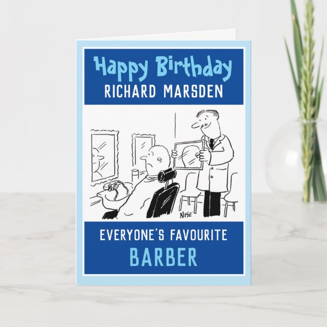 Carte Joyeux Barbier d'anniversaire ou coiffeur (Devant)