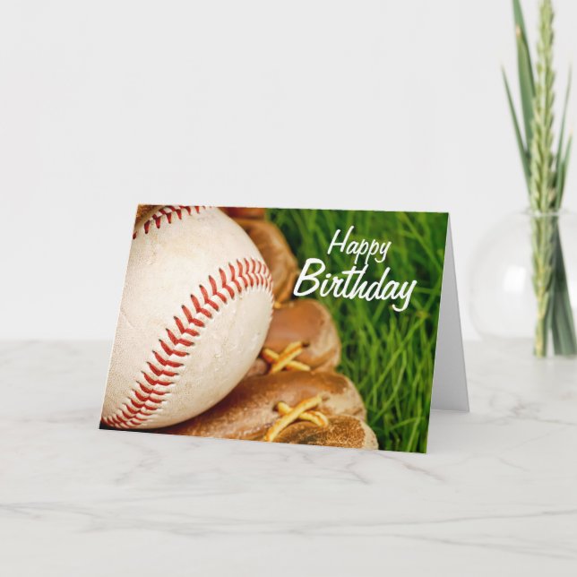 Carte Joyeux baseball d'anniversaire avec Mitt (Devant)