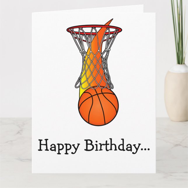 Carte Joyeux Basketball d'anniversaire de la Gang entièr (Devant)