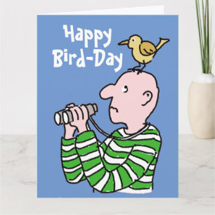 Carte Joyeux Birthday Bird Watcher ou Birder