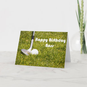 Carte Joyeux Birthday Boss Sand-wedge Et Golf Ball