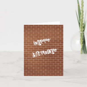 Carte Joyeux Birthday Card Brick Wall Conception de votr