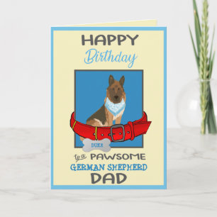 Carte Joyeux Birthday Dog Daddy du Berger Allemand Chien