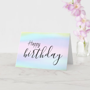 Carte Joyeux Birthday Watercolor Wash Script