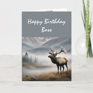 Carte Joyeux Boss d'Elk Anniversaire qui est exceptionne