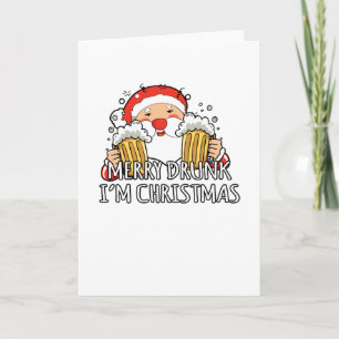 Carte Joyeux bu je suis bière du père noël de Noël