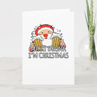Carte Joyeux bu je suis bière du père noël de Noël
