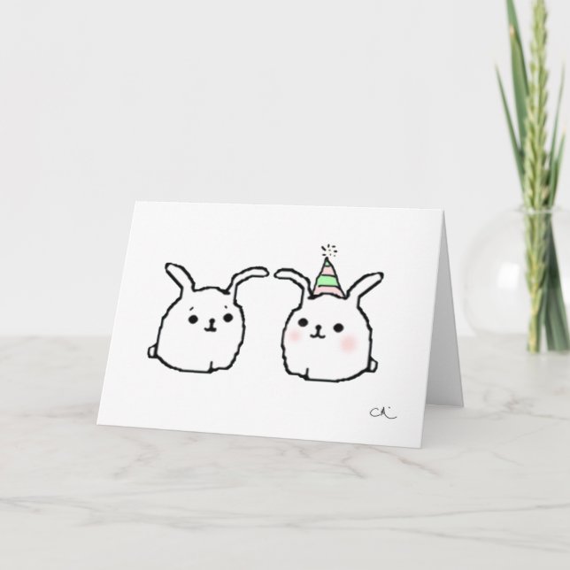 Carte Joyeux Bunnies d'anniversaire (Devant)