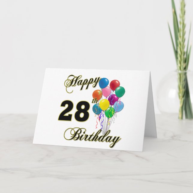 Carte Joyeux cadeau d'anniversaire de 28e anniversaire a (Devant)