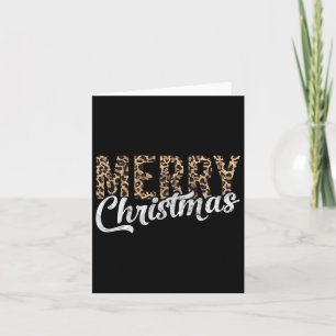 Carte Joyeux cadeau de Noël famille Noël Noël Leopard Bu