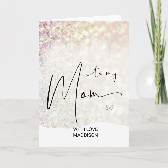 Carte Joyeux cadeau de voeux de Noël pour maman de fille (Devant)