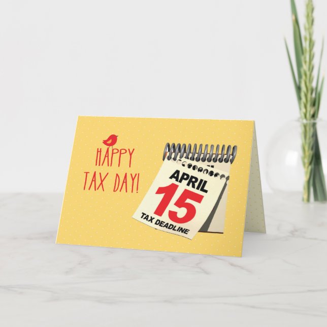 Carte Joyeux calendrier du jour de l'impôt, 15 avril, Hu (Devant)