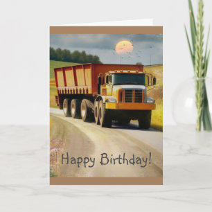Carte Joyeux Camion de vidage d'anniversaire