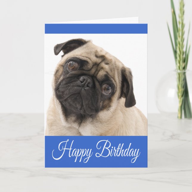 Carte Joyeux Carlin d'anniversaire Chien Chien Chien Chi (Devant)