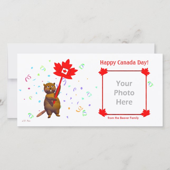 Carte Joyeux castor de la fête du Canada (Devant)