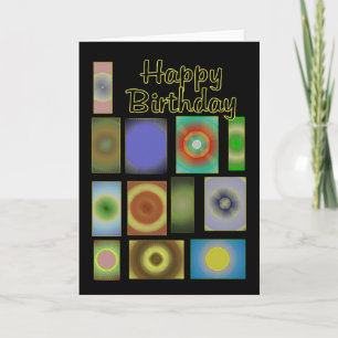 Carte Joyeux Cercles de Patchwork Birthdsy