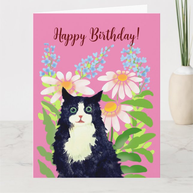 Carte Joyeux chat d'anniversaire (Devant)