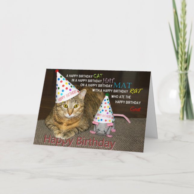 Carte Joyeux Chat d'anniversaire (Devant)