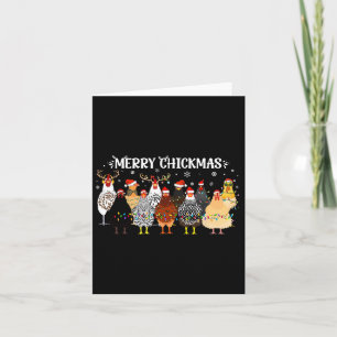 Carte Joyeux Chickmas Poulet fermier Santa Hat Xmas Lumi