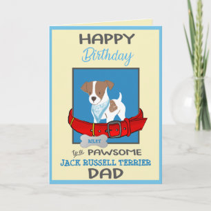Carte Joyeux chien d'anniversaire papa Jack Russell Terr
