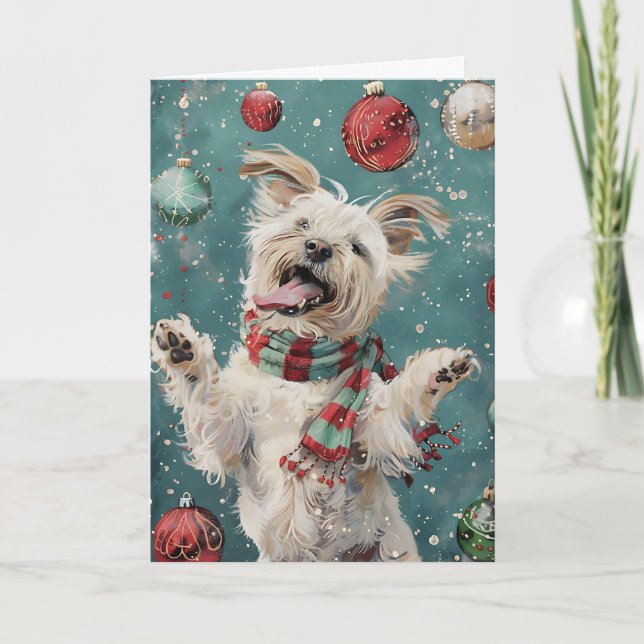 Carte Joyeux chien de Noël (Devant)
