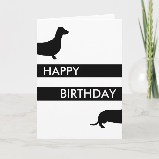 Carte Joyeux chien de saucisse Dachshund Anniversaire (Devant)
