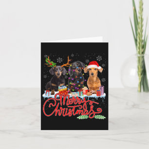 Carte Joyeux Chiens de Noël Chiens de Père Noël Reindeer