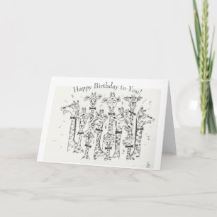Carte Joyeux Choeur de Giraffe Anniversaire