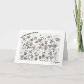 Carte Joyeux Choeur des moutons d'anniversaire