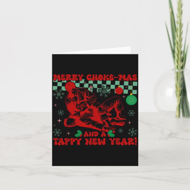 Carte Joyeux Choke-mas Et Une Année Tappy Rétro Drôle J (Devant)