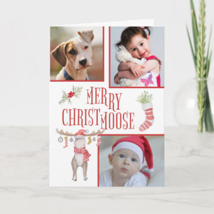 Carte Joyeux "Christmoose" Photo personnalisée Noël