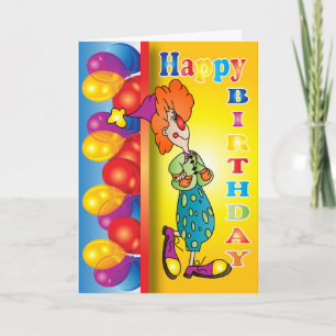 Carte Joyeux Clown d'anniversaire