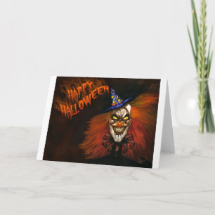 Carte Joyeux Clown effrayant d'Halloween