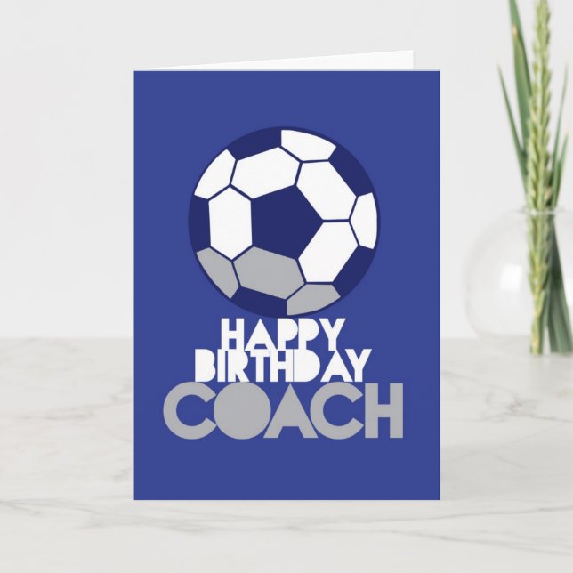 Carte Joyeux COACH d'anniversaire avec ballon de footbal (Devant)