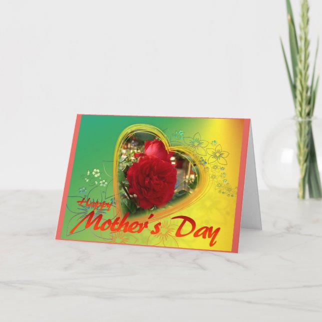 Carte Joyeux Coeur de la Fête des Mères (Devant)