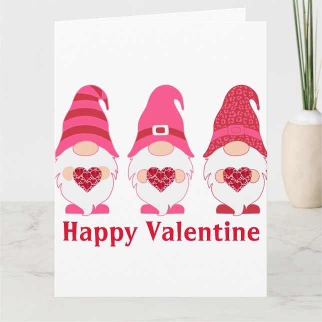 Carte Joyeux Coeur des Gnomes de Saint-Valentin (Devant)