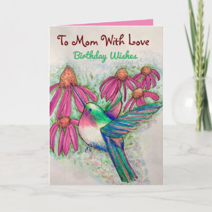 Carte Joyeux Colibri À Maman Avec Un Anniversaire Amoure