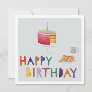 Carte Joyeux Collage de gâteau d'anniversaire