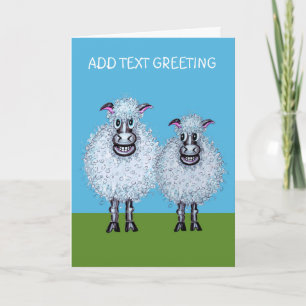 Carte Joyeux couple de moutons