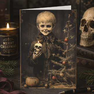 Carte Joyeux Creepmas Garçon Victorien Gothique Créatif