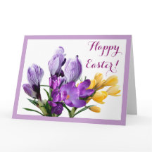 Joyeux crocus jaune violet Pâques joli floral