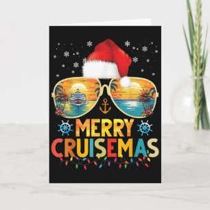 Carte Joyeux Cruisemas Chapeau du Père Noël Rétro Croisi