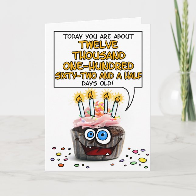 Carte Joyeux Cupcake d'anniversaire - 33 ans (Devant)