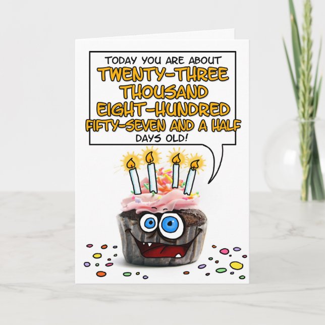 Carte Joyeux Cupcake d'anniversaire - 65 ans (Devant)