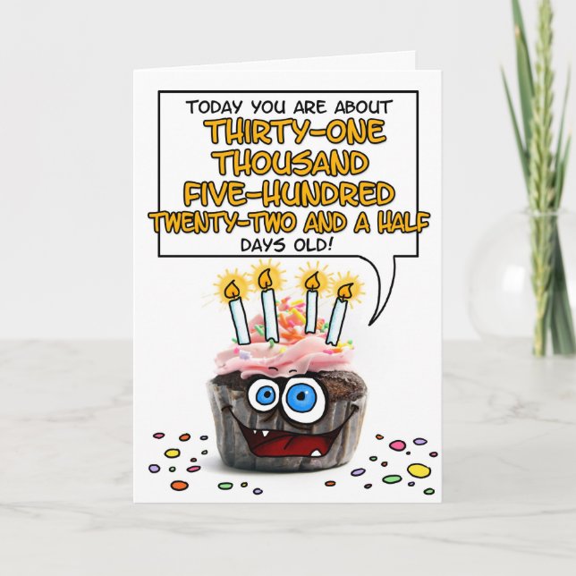 Carte Joyeux Cupcake d'anniversaire - 86 ans (Devant)