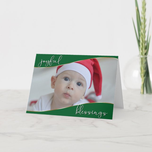 Carte Joyeux de Noël du bébé - PHOTO DE VOTRE BÉBÉ (Devant)
